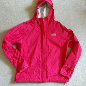North face med coral red rain jkt